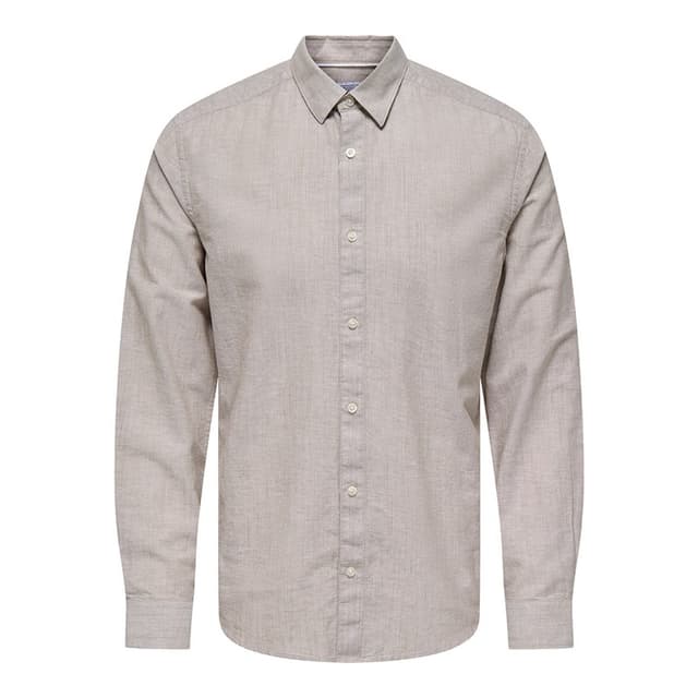 ONLY & SONS Herre Caiden Life Langærmet shirts beige